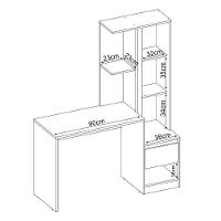 Penteadeira Com Espelho 1 Gaveta E 1 Porta Amendola/grafito Amoudi Móveis - 3
