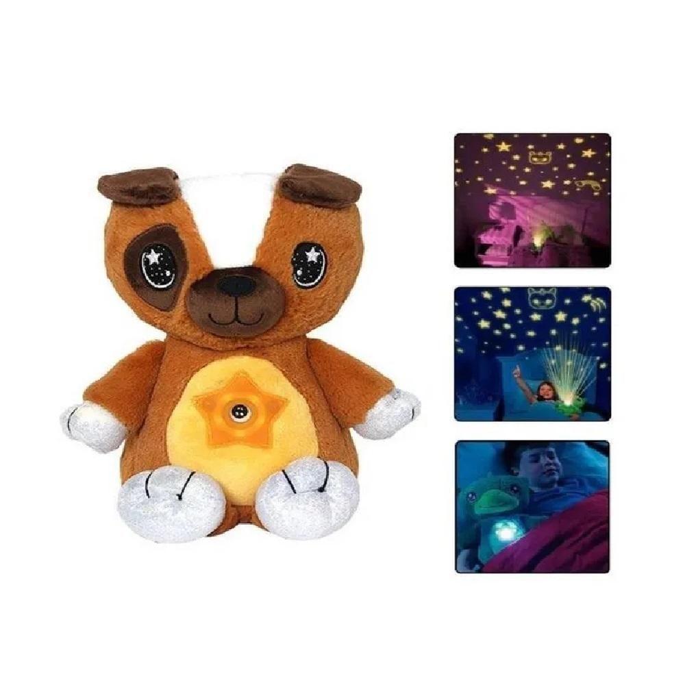 Urso Luminaria De Pelucia Musical Projetor Estrelas Ceu Teto Abajur Infantil Bebe Brinquedo Marrom - 3