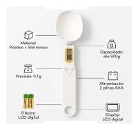 Colher Balanca Dosadora Multifuncional Medidor Automatico Alimentos 500gr Lcd Dieta Precisao 500 Gramas Eletronico - 6