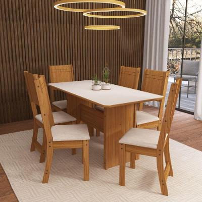 Mesa De Jantar 6 Cadeiras Freijo-off White Evora Indekes