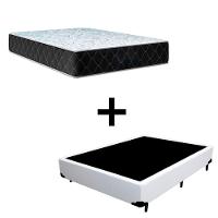Cama Box Viúva 128 Tecido Sintético Branco Com Colchão Marrocos - Poliéster - Espuma D33 30cm - 1