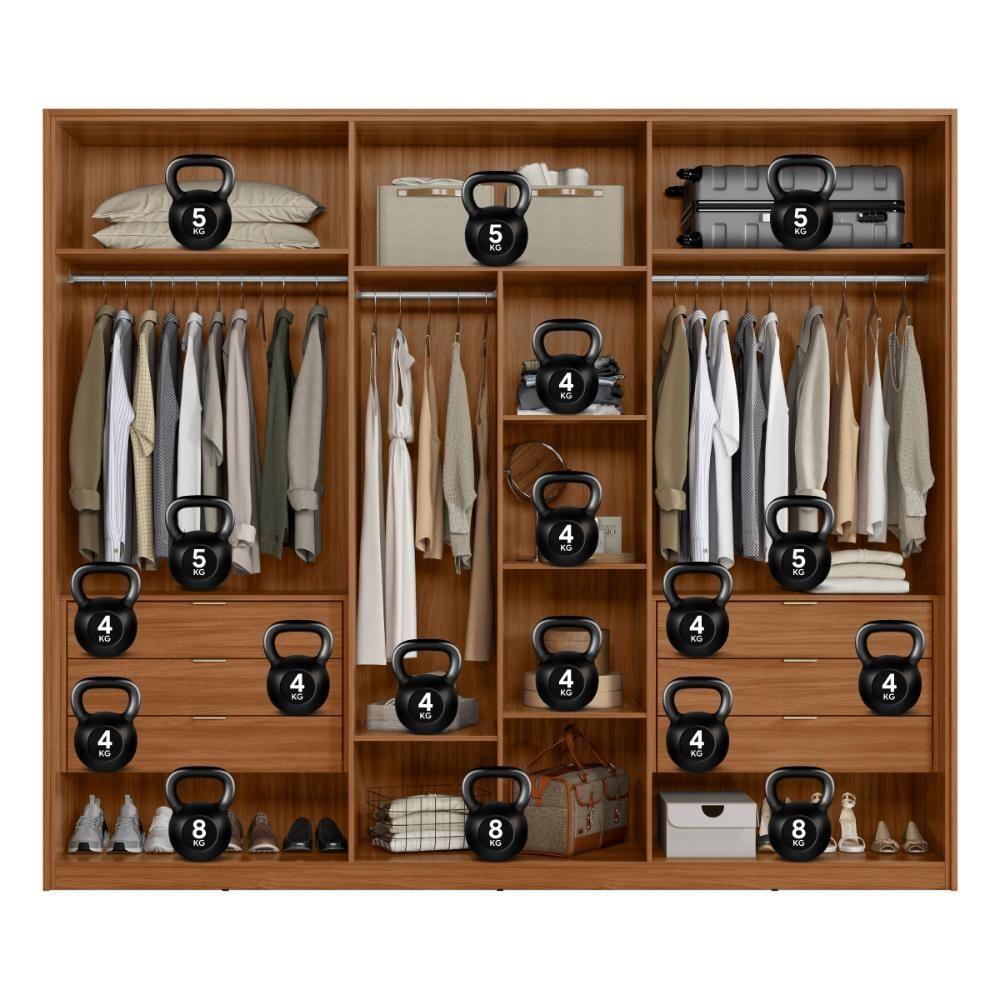 Guarda Roupa Casal 6 Portas E 6 Gavetas Atrice Nogueira/nude Prime Tx Demobile Nogueira/nude Prime Tx - 3