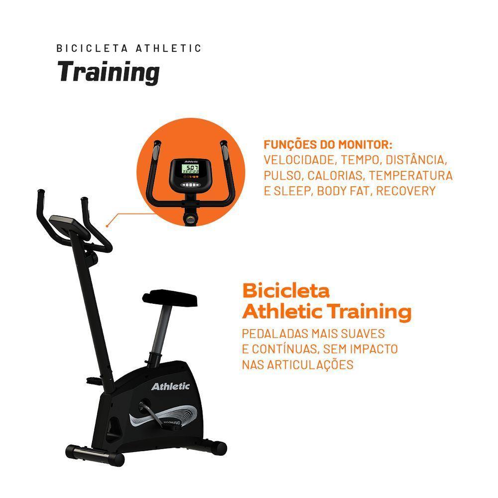 Bicicleta Athletic Training Vertical 8 Níveis Magnéticos Suporta 140kg Pedal Suave Monitor 11 Funções - 6