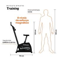 Bicicleta Athletic Training Vertical 8 Níveis Magnéticos Suporta 140kg Pedal Suave Monitor 11 Funções - 3