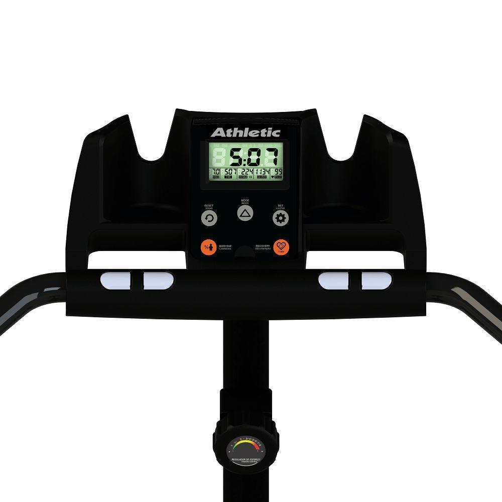 Bicicleta Vertical Athletic Advanced Magnetron 8 Níveis Magnéticos Suporta 140kg Monitor 16 Funções - 10