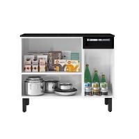 Balcão Rose Com 3 Portas 1 Gaveta Rose Preto - Itatiaia - 2