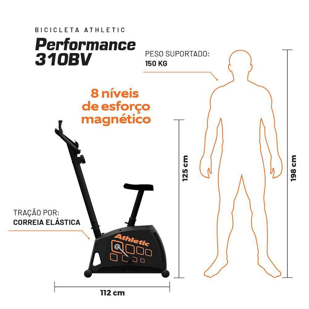 Bicicleta Ergométrica Athletic Performance 310bv Residencial Suporta 150kg 8 Níveis Monitor De Pulso - 3