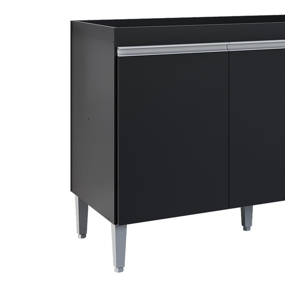 Balcao Para Pia Sem Tampo 120 Cm Manu Preto Reajl Moveis Preto - 6