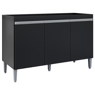 Balcao Para Pia Sem Tampo 120 Cm Manu Preto Reajl Moveis Preto