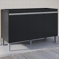 Balcao Para Pia Sem Tampo 120 Cm Manu Preto Reajl Moveis Preto - 2