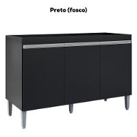 Balcao Para Pia Sem Tampo 120 Cm Manu Preto Reajl Moveis Preto