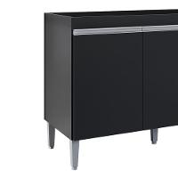 Balcao Para Pia Sem Tampo 120 Cm Manu Preto Reajl Moveis Preto - 6