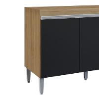 Balcao Para Pia Sem Tampo 120 Cm Manu Amendoa Preto Reajl Moveis Amendoa Preto - 6