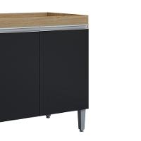 Balcao Para Pia Sem Tampo 120 Cm Manu Amendoa Preto Reajl Moveis Amendoa Preto - 7