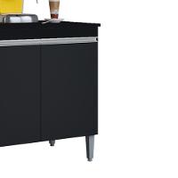 Balcao Com Tampo 3 Portas 120 Cm Manu Preto Reajl Moveis Preto - 8