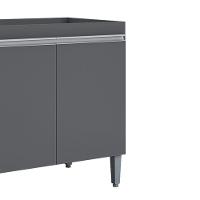 Balcao Para Pia Sem Tampo 120 Cm Manu Cinza Reajl Móveis Cinza - 7