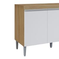 Balcao Para Pia Sem Tampo 120 Cm Manu Amendoa Branco Reajl Moveis Amendoa Branco - 6