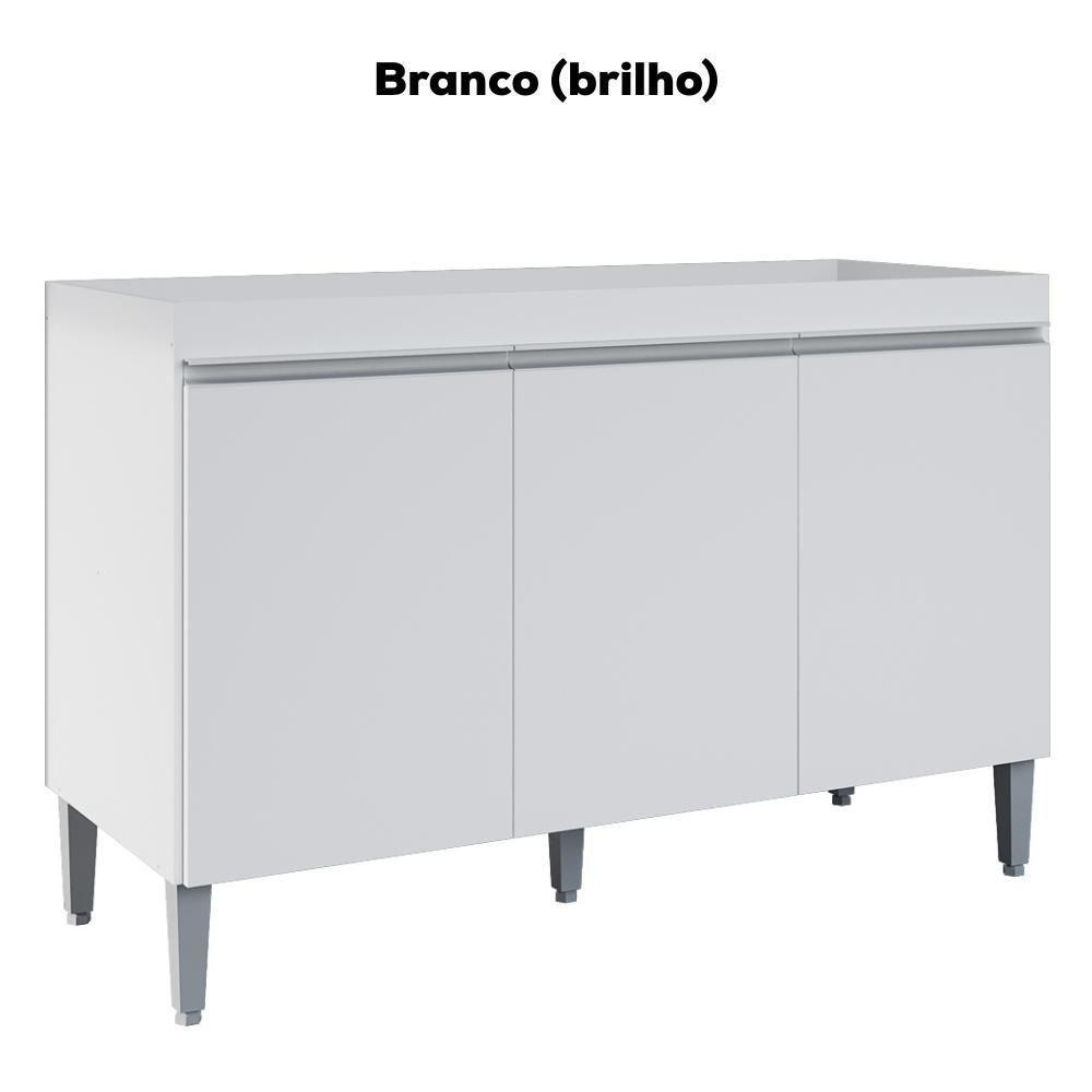 Balcao Para Pia Sem Tampo 120 Cm Manu Branco Reajl Moveis Branco - 4