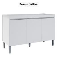 Balcao Para Pia Sem Tampo 120 Cm Manu Branco Reajl Moveis Branco