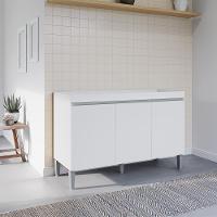 Balcao Para Pia Sem Tampo 120 Cm Manu Branco Reajl Moveis Branco - 8