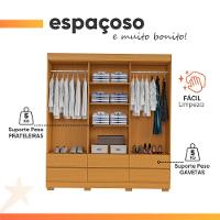 Guarda Roupas Casal Com 6 Portas 6 Gavetas Porto Madeirado/off White - 3