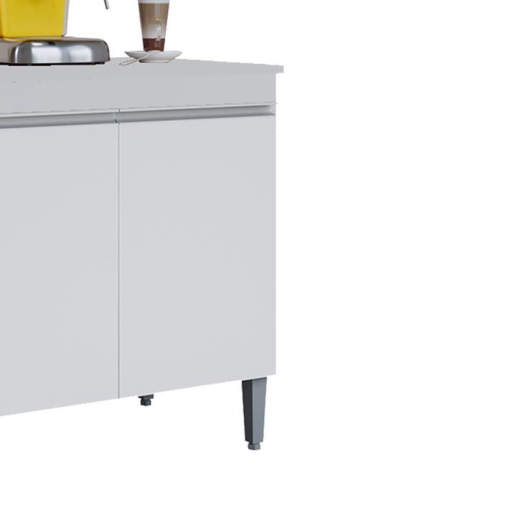 Balcao Com Tampo 3 Portas 120 Cm Manu Branco Reajl Moveis Branco - 5