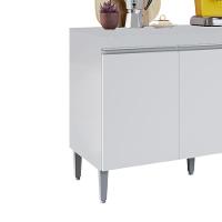 Balcao Com Tampo 3 Portas 120 Cm Manu Branco Reajl Moveis Branco
