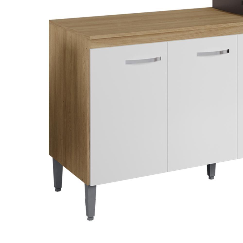 Balcao Com Tampo 150 Cm Gabriela Amendoa Branco Reajl Moveis Amendoa Branco - 6