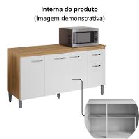 Balcao Com Tampo 150 Cm Gabriela Amendoa Branco Reajl Moveis Amendoa Branco - 5