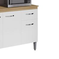 Balcao Com Tampo 150 Cm Gabriela Amendoa Branco Reajl Moveis Amendoa Branco - 7