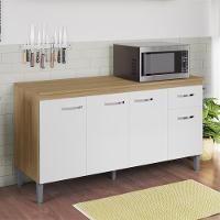 Balcao Com Tampo 150 Cm Gabriela Amendoa Branco Reajl Moveis Amendoa Branco - 8