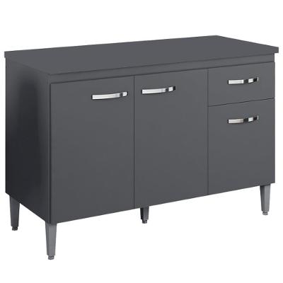 Balcao Com Tampo 120 Cm Gabriela Cinza Reajl Móveis Cinza