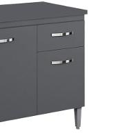 Balcao Com Tampo 120 Cm Gabriela Cinza Reajl Móveis Cinza - 6