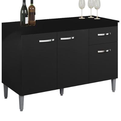 Balcao Com Tampo 120 Cm Gabriela Preto Reajl Moveis Preto