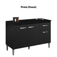 Balcao Com Tampo 120 Cm Gabriela Preto Reajl Moveis Preto