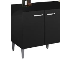 Balcao Com Tampo 120 Cm Gabriela Preto Reajl Moveis Preto - 5