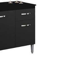 Balcao Com Tampo 120 Cm Gabriela Preto Reajl Moveis Preto - 6