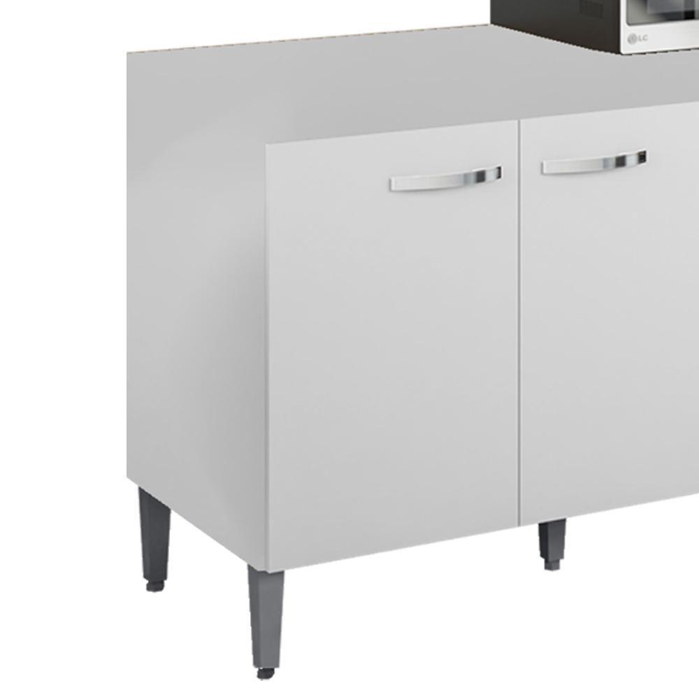 Balcao Com Tampo 120 Cm Gabriela Branco Preto Flex Reajl Moveis Branco Preto Flex - 6