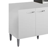 Balcao Com Tampo 120 Cm Gabriela Branco Preto Flex Reajl Moveis Branco Preto Flex - 6