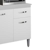 Balcao Com Tampo 120 Cm Gabriela Branco Preto Flex Reajl Moveis Branco Preto Flex - 7