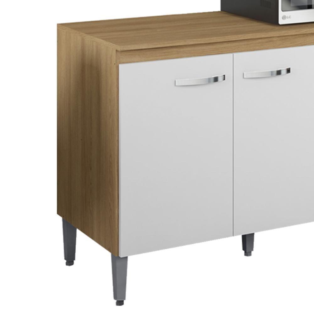 Balcao Com Tampo 120 Cm Gabriela Amendoa Branco Reajl Moveis Amendoa Branco - 5