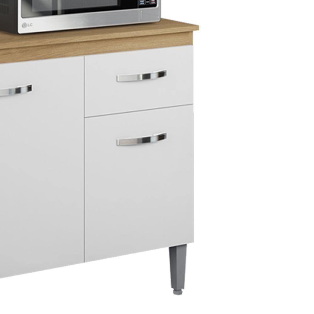 Balcao Com Tampo 120 Cm Gabriela Amendoa Branco Reajl Moveis Amendoa Branco - 6