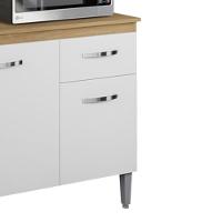 Balcao Com Tampo 120 Cm Gabriela Amendoa Branco Reajl Moveis Amendoa Branco - 6