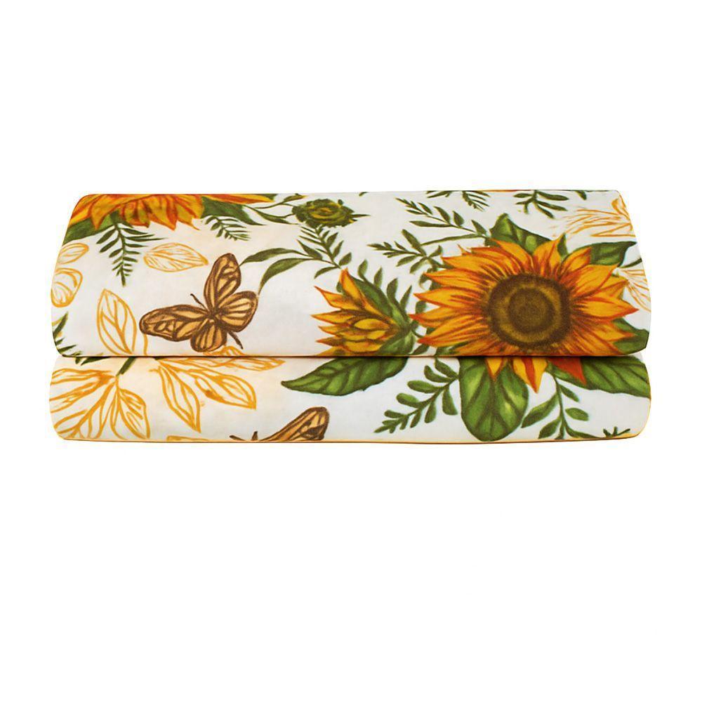 Lençol De Cima Avulso Luar Estampado King 01 Peça Malha 100% Algodão - Girassol - 1