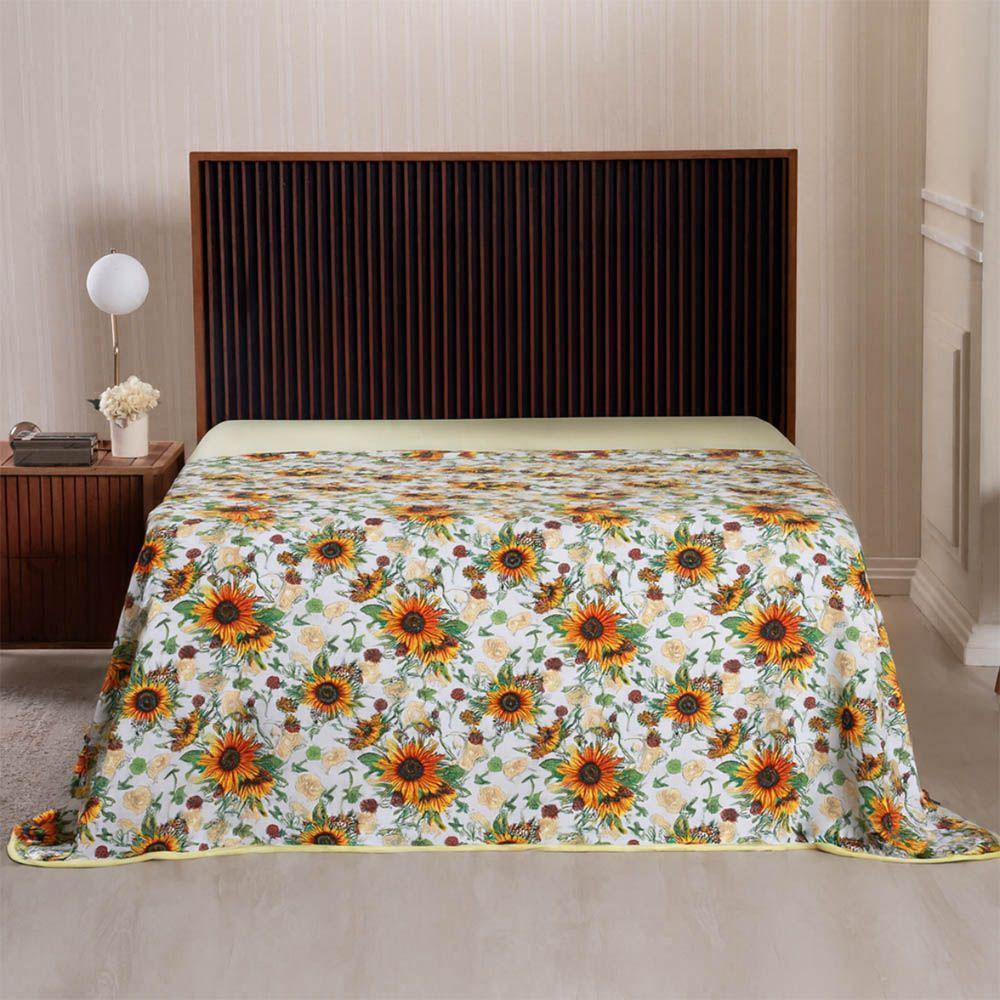 Lençol De Cima Avulso Luar Estampado King 01 Peça Malha 100% Algodão - Girassol - 2