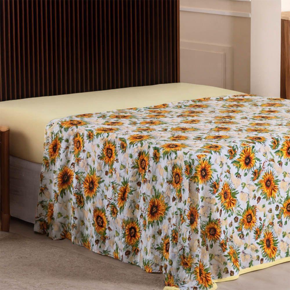 Lençol De Cima Avulso Luar Estampado King 01 Peça Malha 100% Algodão - Girassol - 3
