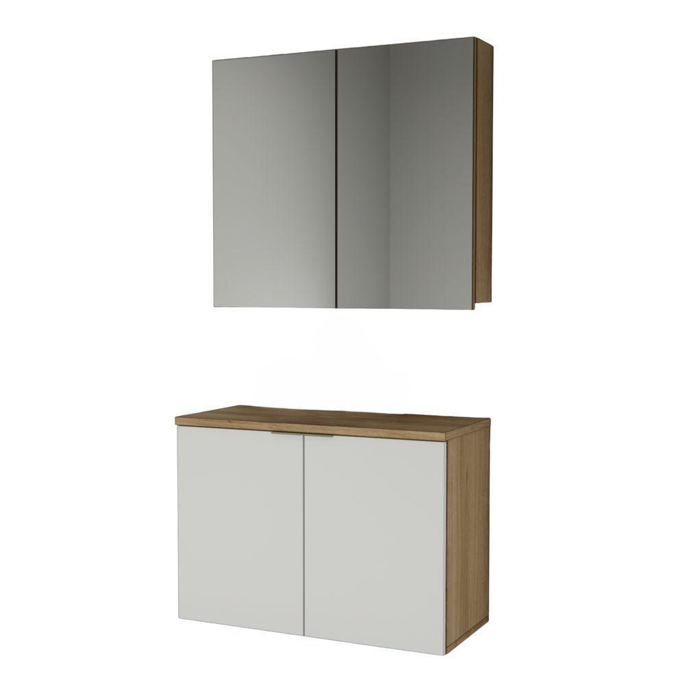 Conjunto Nature 90cm Estilare CNJ4033 Carvalho-branco - 2