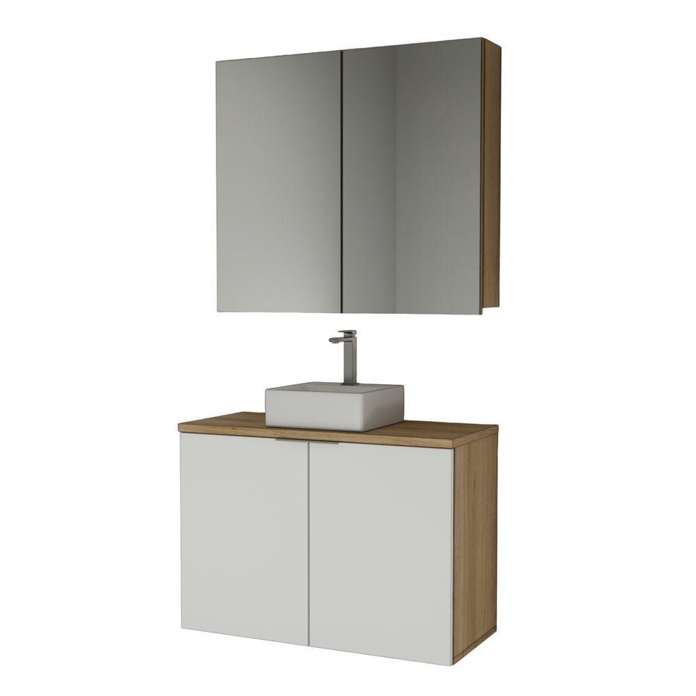 Conjunto Nature 90cm Estilare CNJ4033 Carvalho-branco - 3