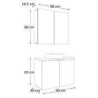Conjunto Nature 90cm Estilare CNJ4033 Carvalho-branco - 6
