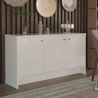 Conjunto Sala De Jantar 2 Peças - Aparador E Estante Verbena - Branco Branco - 5